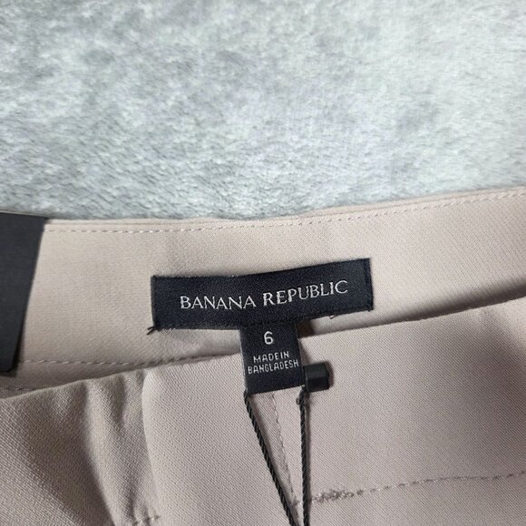 Banana Republic Pants Womens 6 Beige Avery Ankle Trousers Bows Preppy Office NEW - Picture 2 of 10